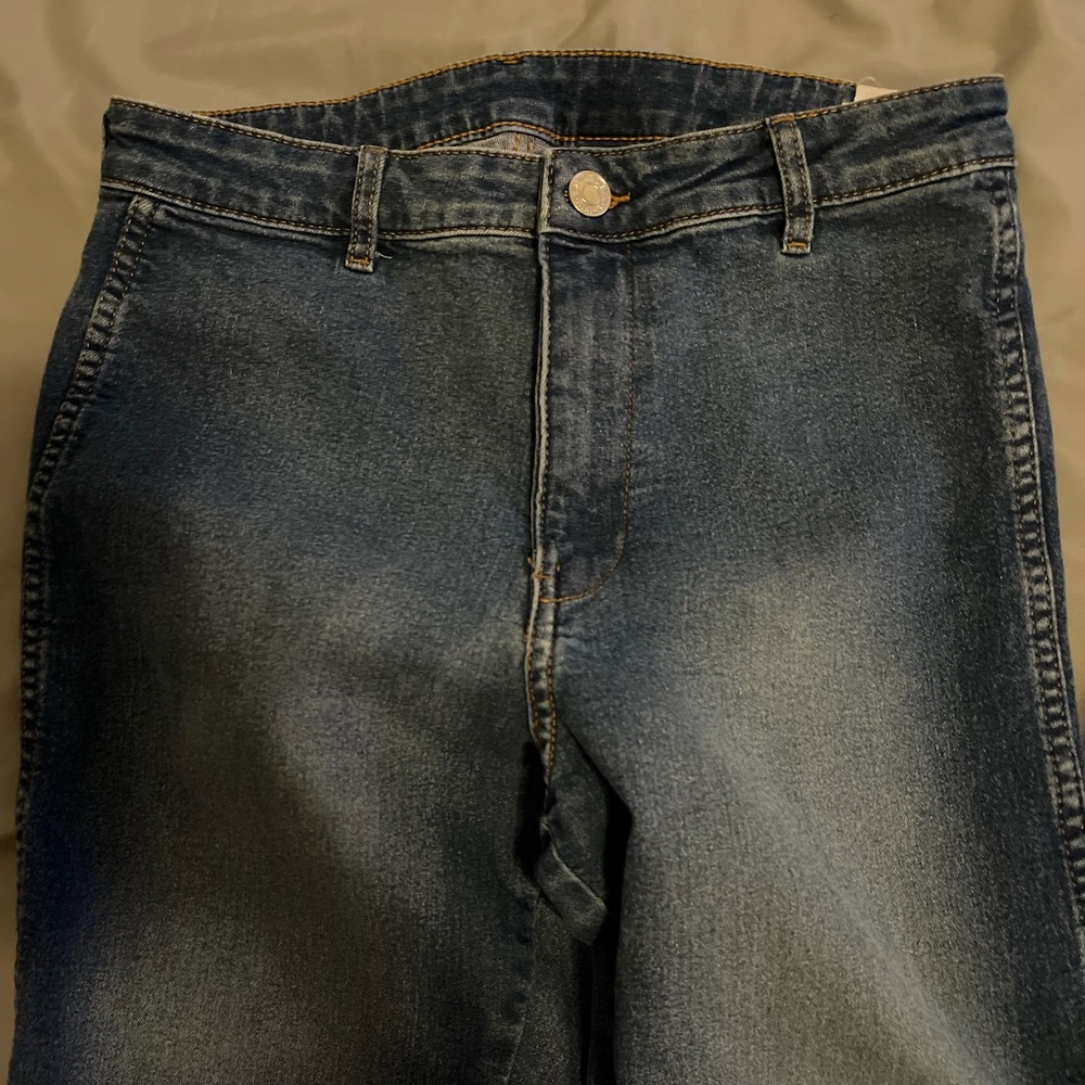 Skinny straight leg denim jeans